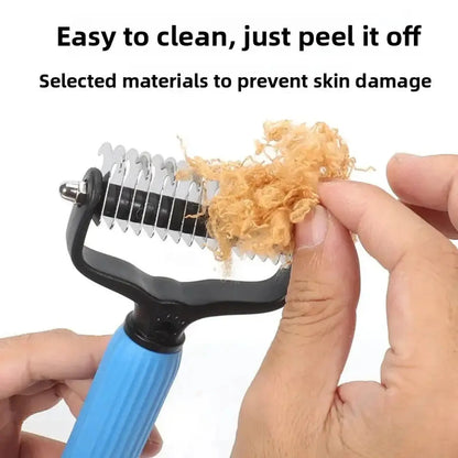 Professional Pet Grooming Tool - Universal Detangling Comb for Dogs, Stainless Steel Double-Sided Design for Effective Shedding and Matted Hair Removal, Essential Daily Coat Maintenance Supplies.