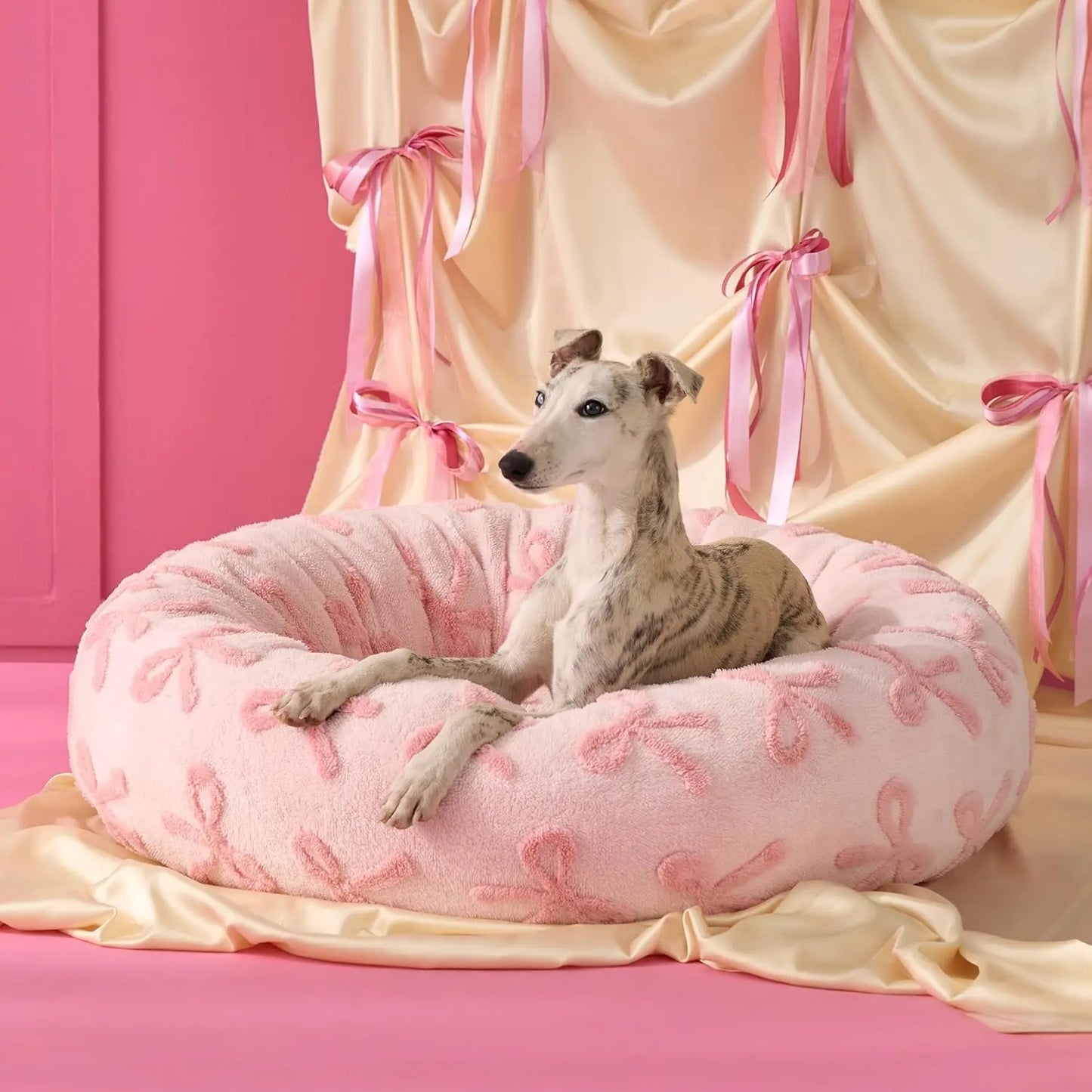 Lesure Soft Donut Bed - Cozy Fluffy Calming Bed for Small/Medium/Large Dogs & Cats, Soft Plush round Pet Bed for Comfort, Washable, Anti-Slip Bottom, Camas Para Perros, Pet Supplies Bedding