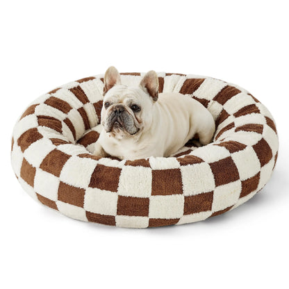 Lesure Soft Donut Bed - Cozy Fluffy Calming Bed for Small/Medium/Large Dogs & Cats, Soft Plush round Pet Bed for Comfort, Washable, Anti-Slip Bottom, Camas Para Perros, Pet Supplies Bedding