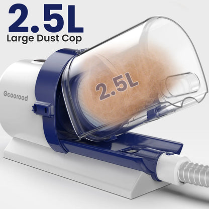 【Geoorood】 Geoorood Dog Grooming All-In-One Kit with Vacuum Brush 2.5L Large Pog, Stainless Steel Blades Lightweight Design 13Kpa Suction Force Portable Cleaning Set #Summervibes #Petlovers