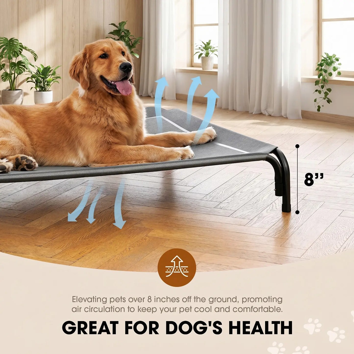 【Tiktokshopstockup】 VALUXE Elevated Dog Bed for Large Dogs, Cooling Pet Cot with Breathable Mesh & Durable Frame, Easy to Clean Raised Pet Mats for Indoor & Outdoor Home Summervibes Petlovers