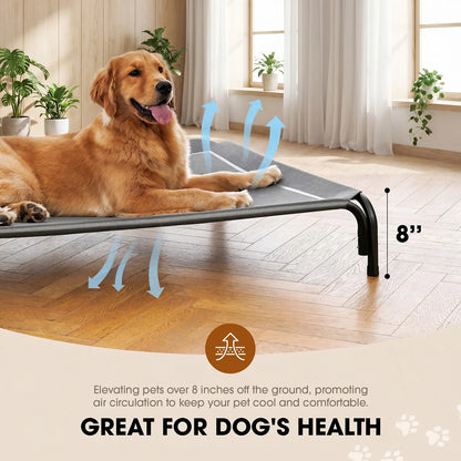 【Tiktokshopstockup】 VALUXE Elevated Dog Bed for Large Dogs, Cooling Pet Cot with Breathable Mesh & Durable Frame, Easy to Clean Raised Pet Mats for Indoor & Outdoor Home Summervibes Petlovers