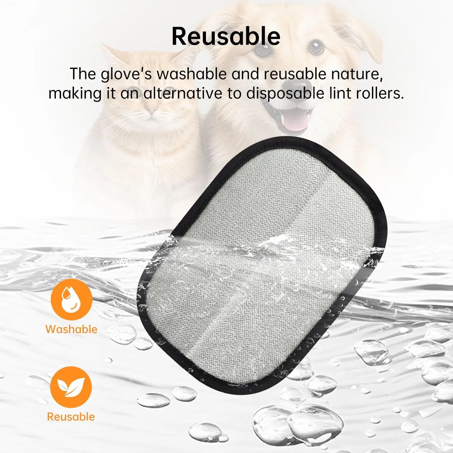 Pet Hair Remover Electrostatic Gloves Ergonomic Reusable for Cats & Dogs Eco Friendly Washable Tool for Couch Furniture Carpet with Static Technology for Effortless Cleaning