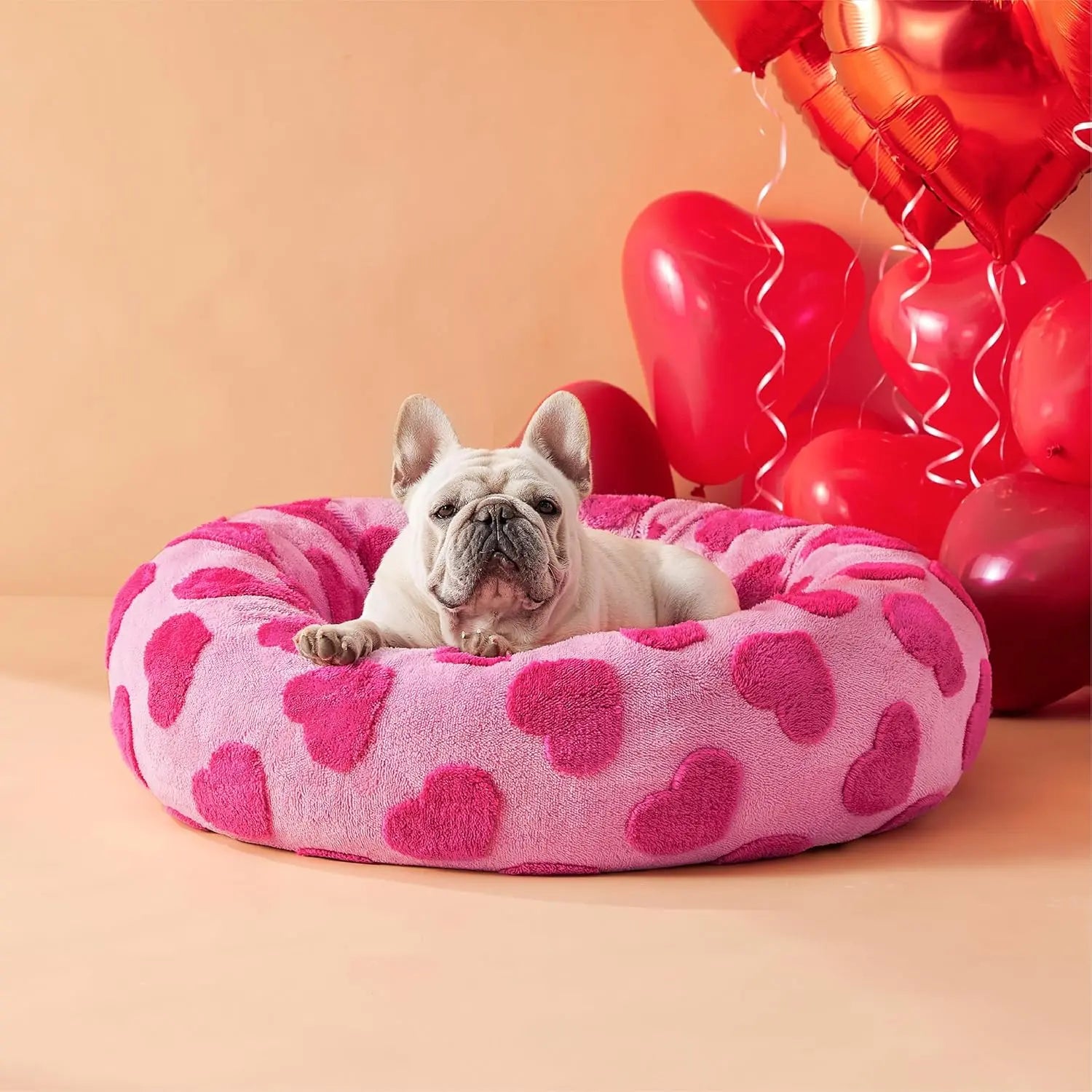 Lesure Soft Donut Bed - Cozy Fluffy Calming Bed for Small/Medium/Large Dogs & Cats, Soft Plush round Pet Bed for Comfort, Washable, Anti-Slip Bottom, Camas Para Perros, Pet Supplies Bedding
