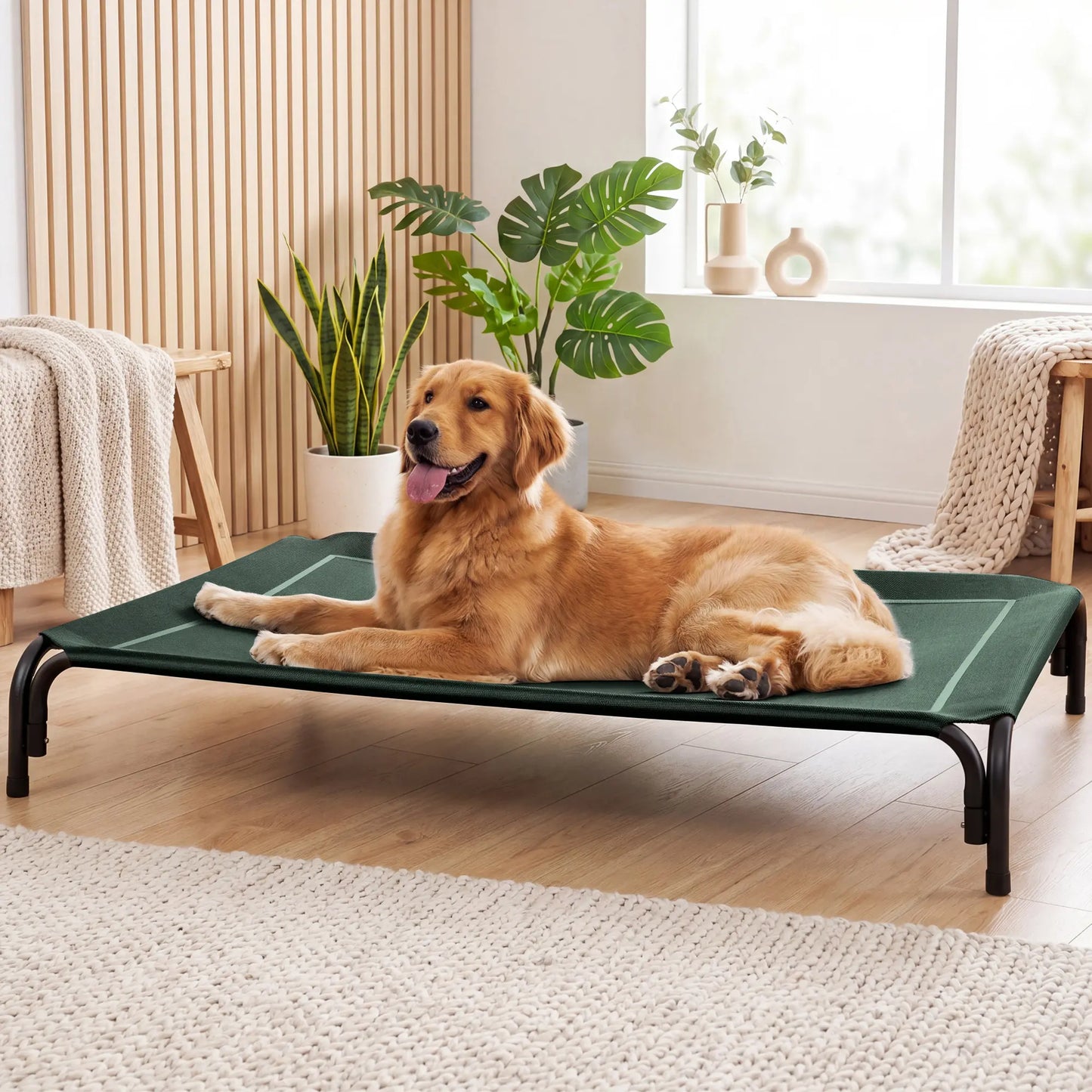 【Tiktokshopstockup】 VALUXE Elevated Dog Bed for Large Dogs, Cooling Pet Cot with Breathable Mesh & Durable Frame, Easy to Clean Raised Pet Mats for Indoor & Outdoor Home Summervibes Petlovers
