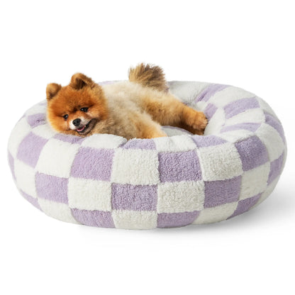 Lesure Soft Donut Bed - Cozy Fluffy Calming Bed for Small/Medium/Large Dogs & Cats, Soft Plush round Pet Bed for Comfort, Washable, Anti-Slip Bottom, Camas Para Perros, Pet Supplies Bedding