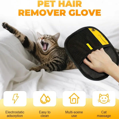 Pet Hair Remover Electrostatic Gloves Ergonomic Reusable for Cats & Dogs Eco Friendly Washable Tool for Couch Furniture Carpet with Static Technology for Effortless Cleaning