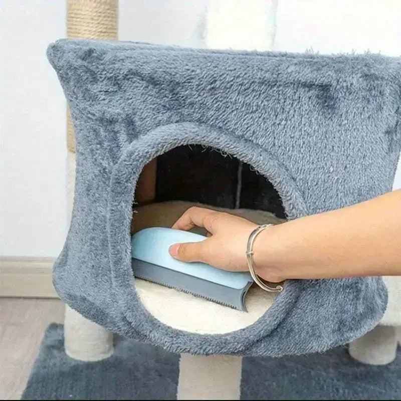Pet Hair Remover Brush with Scratch-Resistant Rubber Bristles for Cats & Dogs Cleans Furniture Carpet & Car Seats Easy to Clean Ergonomic Handle